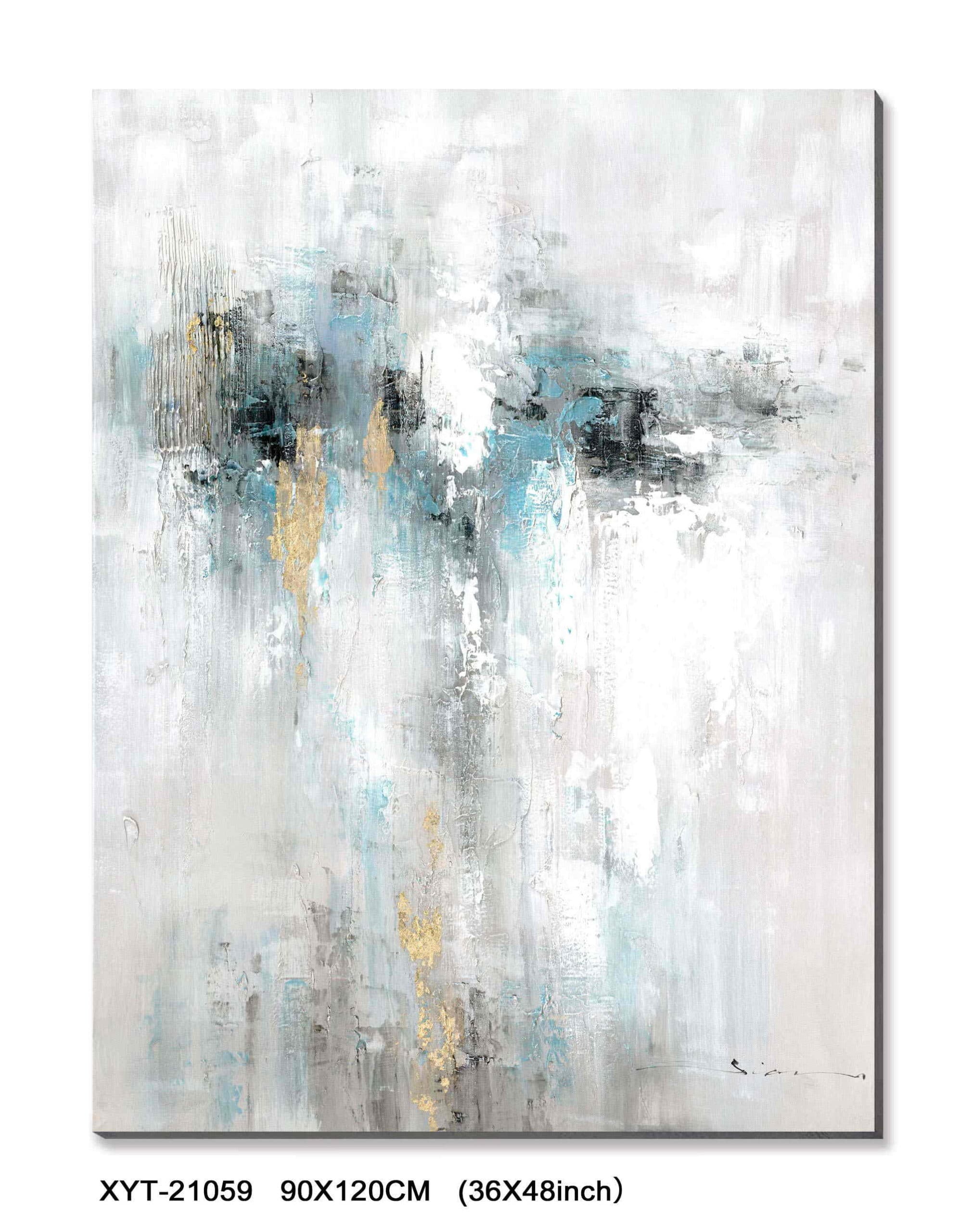 CANVAS PAINTING ABSTRACT WHITE & BLUE - Dunn's Electrical